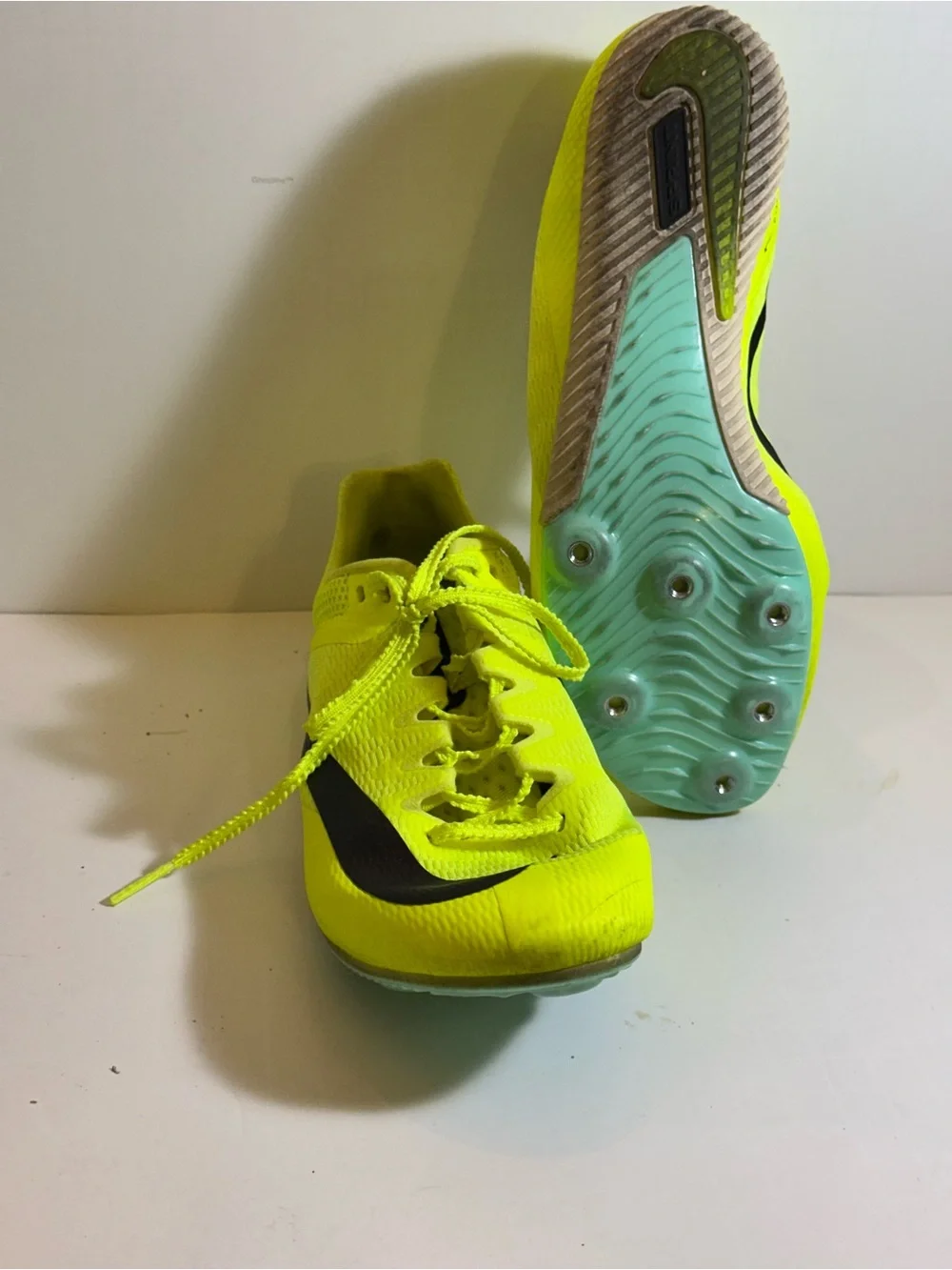 Nike Zoom Rival Sprint Track Shoes Volt Neon Womens 6.5 No Spikes